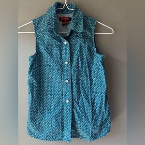 Rock and Roll Denim size S Sleeveless Blue Horseshoe  Patterned Women's Vest/top